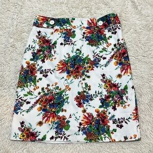 😊Laundry By Shelli Segal Skirt Multicolor Floral Lined Zip Pencil size 4
